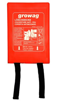 Löschdecke Growag, in PVC-Box M, 120 cm x 120 cm