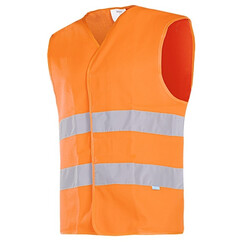 Gilet haute visibilité, orange fluo, sans marquage