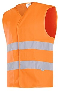 Gilet haute visibilité, orange fluo, sans marquage
