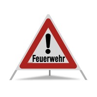 Faltsignal TRIOPAN 60 cm / Vollreflex. R2 / "Feuerwehr"