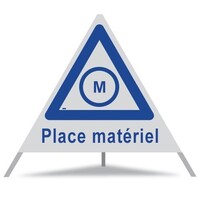 Faltsignal GROWAG 90 cm R2 / "M - Place matériel" / Farbe blau