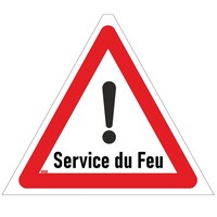 Faltsignal GROWAG 90 cm / Retrorefl. R1 / "! - Service du feu"