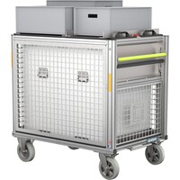 Chariot grillagé MUNK pour le tri des tenues contaminées